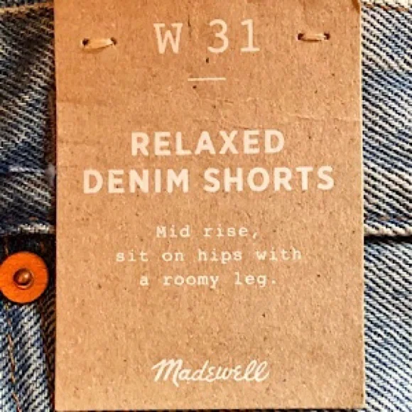“NEW” Madewell Relaxed Denim Short - Picture 6 of 7